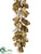Glittered Magnolia Leaf, Pine Cone, Long Need Pine Garland - Gold - Pack of 2