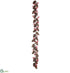 Silk Plants Direct Plastic Pine Cone, Berry Garland - Brown Red - Pack of 2