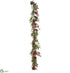Silk Plants Direct Berry, Rosehip, Pine Garland - Red Brown - Pack of 2