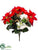 Velvet Poinsettia, Hydrangea, Pine Cone Bush - Red White - Pack of 6