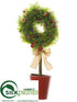 Silk Plants Direct Cedar, Berry Topiary - Green Red - Pack of 2