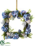 Silk Plants Direct Hydrangea, Shell, Pine Wreath - Blue Green - Pack of 2