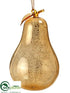 Silk Plants Direct Mercury Glass Pear Ornament - Gold Antique - Pack of 4
