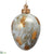 Glass Egg Ornament - White Gold - Pack of 6