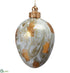 Silk Plants Direct Glass Egg Ornament - White Gold - Pack of 6