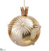 Silk Plants Direct Glittered Starburst Glass Ball Ornament - Gold - Pack of 6