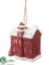 Silk Plants Direct Snowed House Ornament - Red Snow - Pack of 8
