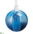 Glass Ball Ornament - Blue White - Pack of 6