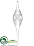 Silk Plants Direct Finial Ornament - Clear - Pack of 6