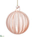 Silk Plants Direct Glass Ball Ornament - Blush Frosted - Pack of 4