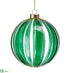 Silk Plants Direct Glittered Glass Ball Ornament - Green Clear - Pack of 6