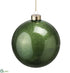 Silk Plants Direct Glittered Glass Ball Ornament - Green - Pack of 6