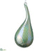 Silk Plants Direct Glass Teardrop Ornament - Seafoam - Pack of 4
