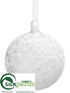 Silk Plants Direct Ball Ornament - Clear White - Pack of 12