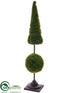 Silk Plants Direct Moss Cone, Ball Topiary - Green Glittered - Pack of 2