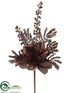 Silk Plants Direct Glitter Metallic Amaryllis, Fern Pick - Bronze - Pack of 12