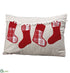 Silk Plants Direct Applique Stocking Pillow - Beige Red - Pack of 4