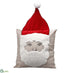 Silk Plants Direct Pompon Santa Pillow - Red White - Pack of 2