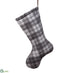 Silk Plants Direct Plaid Stocking - Gray - Pack of 2