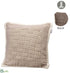 Silk Plants Direct Knitted, Plaid Pillow - Beige Gray - Pack of 2