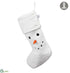 Silk Plants Direct Fur Snowman Stocking - White - Pack of 6