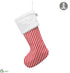 Silk Plants Direct Stripe, Fur Stocking - Red White - Pack of 6