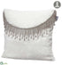 Silk Plants Direct Rhinestone Fur Pillow - Silver White - Pack of 2