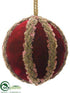 Silk Plants Direct Pearl Tassel Ball Ornament - Burgundy Gold - Pack of 12