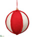 Silk Plants Direct Felt Ball Ornament - Red Ivory - Pack of 2