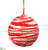 Yarn Ball Ornament - Red White - Pack of 2