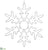 Glittered Snowflake Ornament - White - Pack of 8