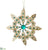 Rhinestone Snowflake Ornament - Peacock Gold - Pack of 8