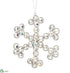 Silk Plants Direct Rhinestone Snowflake Ornament - Clear Silver - Pack of 6