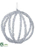 Silk Plants Direct Ball Ornament - Clear White - Pack of 2