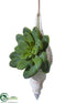 Silk Plants Direct Shell Ornament - Green - Pack of 6