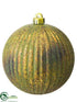 Silk Plants Direct Ball Ornament - Green Antique - Pack of 6