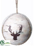 Silk Plants Direct Reindeer Ball Ornament - Beige Brown - Pack of 6