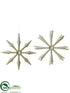 Silk Plants Direct Snowflake Ornament - Cream - Pack of 12