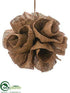 Silk Plants Direct Burlap Ball Ornament - Brown - Pack of 4
