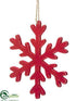 Silk Plants Direct Snowflake Ornament - Red - Pack of 24
