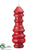 Wood Finial Ornament - Red - Pack of 6