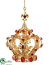 Silk Plants Direct Crown Ornament - Gold Red - Pack of 4