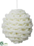 Silk Plants Direct Ball Ornament - White - Pack of 4