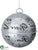 Peace Jingle Ball Ornament - Silver - Pack of 12