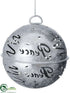 Silk Plants Direct Peace Jingle Ball Ornament - Silver - Pack of 12