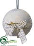 Silk Plants Direct Ball Ornament - Beige Gray - Pack of 12