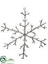 Silk Plants Direct Snowflake Ornament - Brown Whitewashed - Pack of 24