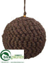 Silk Plants Direct Loop Jute Ball Ornament - Brown - Pack of 3