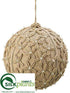 Silk Plants Direct Pearl Jute Ball Ornament - Natural Pearl - Pack of 2