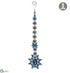 Silk Plants Direct Rhinestone Starburst Ornament - Blue Silver - Pack of 6